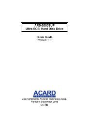ARS-2000SUP Ultra SCSI Hard Disk Drive Quick Guide - Acard