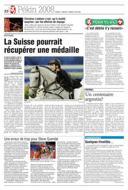 ARC_2008/08/22 Vendredi : LEXPRESS : 1 : Page 1 ... - Arcinfo.ch