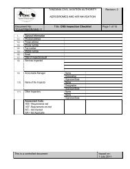 CNS Inspection Checklist - Tanzania Civil Aviation Authority