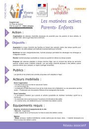 Les matinÃ©es actives Parents- Enfants - Vivons en forme