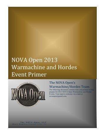 NOVA Open 2013 Warmachine and Hordes Event Primer