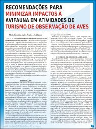 Recomendações para minimizar impactos à avifauna em atividades ...