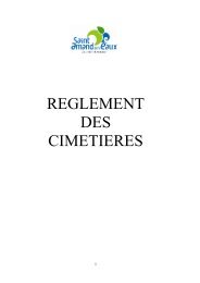 REGLEMENT DES CIMETIERES - Saint Amand les Eaux