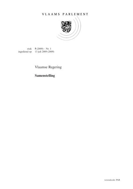 Vlaamse Regering Samenstelling - Vlaams Parlement