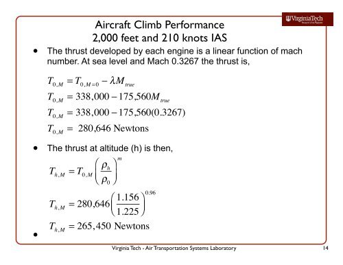 Detailed Example of Aircraft Performance Calculations: Climb ...