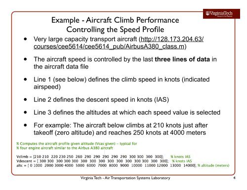 Detailed Example of Aircraft Performance Calculations: Climb ...