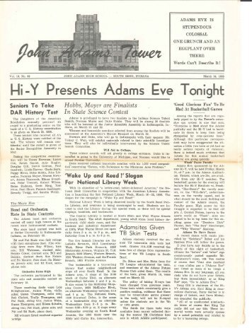 I-Ii-y Presents Adams Eve Tonight - John Adams High School Class ...