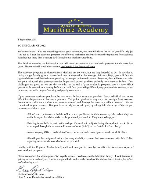 ACADEMIC STANDARDS - Massachusetts Maritime Academy