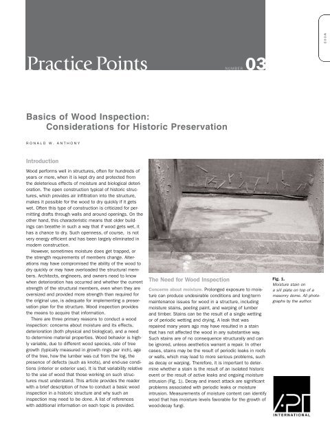 Basics of Wood Inspection: Considerations for Historic Preservation