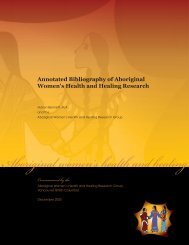 Annotated Bibliography of Aboriginal Women's Health and Healing ...