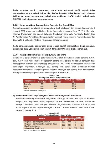 l apo ran ketu aau dit negara t ahun 2008 negeri ked ah