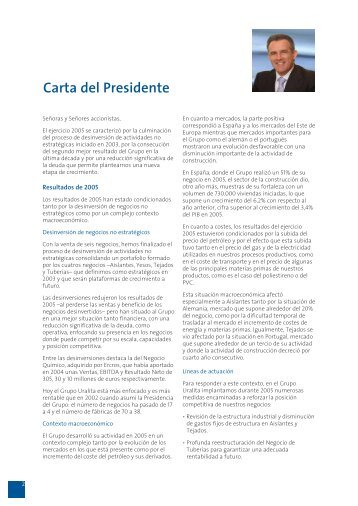 Carta del Presidente - Uralita