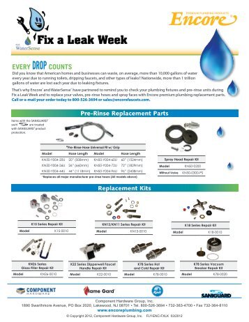 EncoreÂ® Fix A Leak, Replacement Parts and Kits