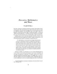 Descartes, Mathematics and Music - Jacques Maritain Center