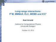 Long-range interactions: P3M, MMMxD, ELC, MEMD ... - ESPResSo