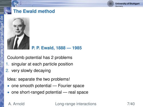 Long-range interactions: P3M, MMMxD, ELC, MEMD ... - ESPResSo