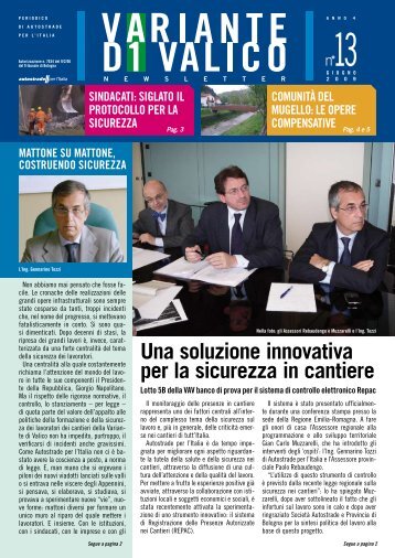 Una soluzione innovativa per la sicurezza in cantiere - Autostrade