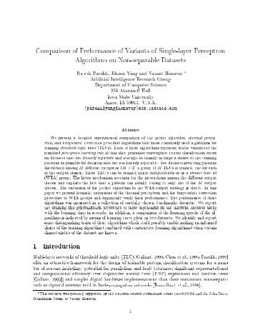 Comparison of Performance of Variants of Single-layer Perceptron ...