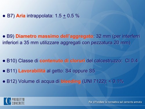 le linee guida per la prescrizione delle opere in calcestruzzo armato