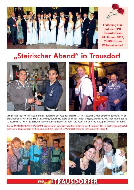 Wir Trausdorfer Dezember 2011 - bei der SPÃ Trausdorf