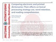 Comparing Electronic and Printed Dictionaries - JALT Publications