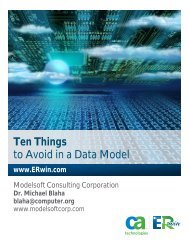 Ten Things to Avoid in a Data Model - CA ERwin