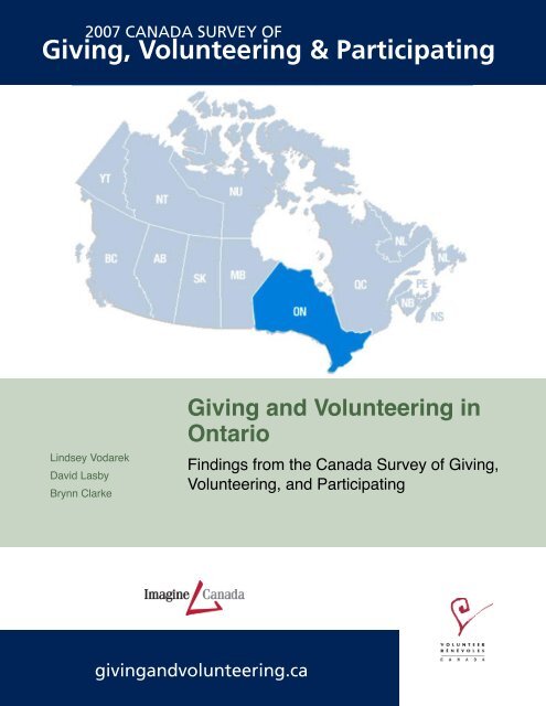 Giving and Volunteering in Ontario - English - Imagine Canada