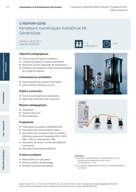 Catalogue Formations - Bosch Rexroth