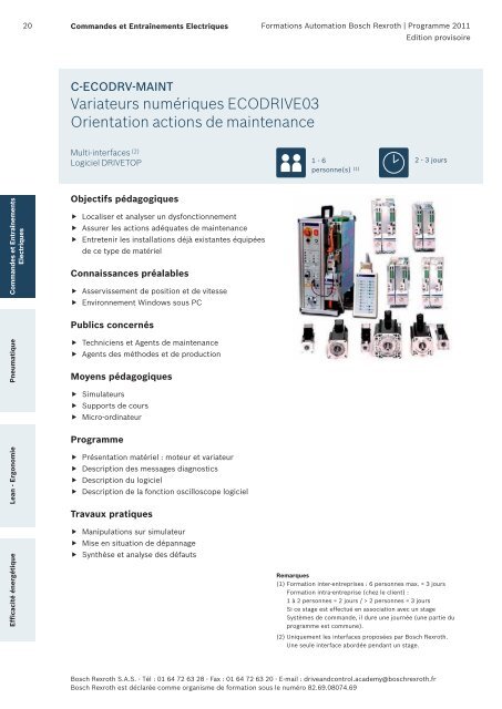 Catalogue Formations - Bosch Rexroth