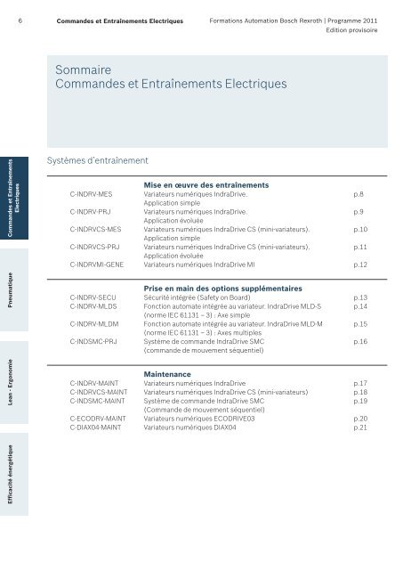 Catalogue Formations - Bosch Rexroth