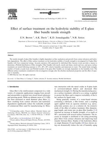 Effect of surface treatment on the hydrolytic stability of E-glass fiber ...