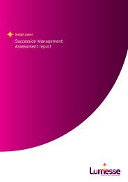 Succession Management: Assessment report - Lumesse