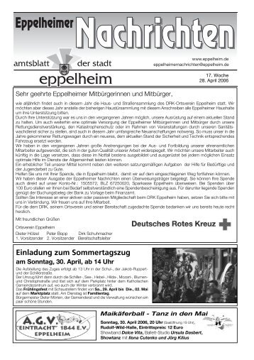 Einladung zum Sommertagszug am Sonntag, 30. April ... - Eppelheim