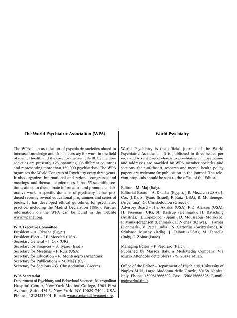 Volume 3, Number 1 - February 2004 - World Psychiatric Association