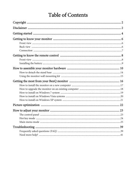 LCD Monitor User Manual EW2430 EW2730