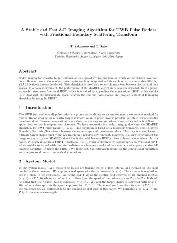 A Stable and Fast 3-D Imaging Algorithm for UWB Pulse Radars with ...