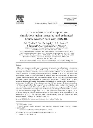 Error analysis of soil temperature simulations using ... - ResearchGate