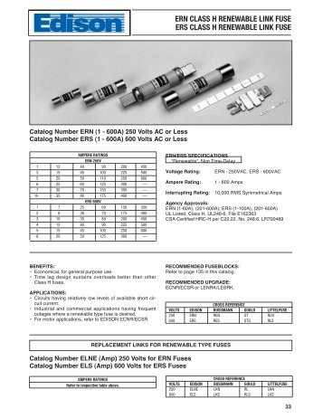 ERN CLASS H RENEWABLE LINK FUSE ERS CLASS H ...