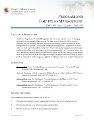 PROGRAM AND PORTFOLIO MANAGEMENT - Project ...