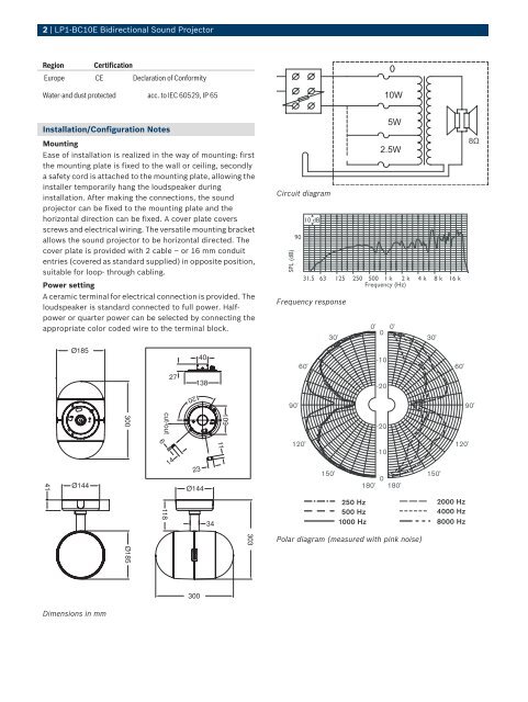 LBC 3430/01 Bidirectional Sound Projector