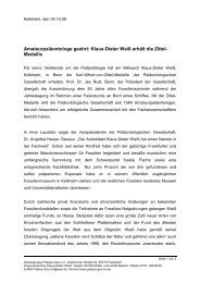 Klaus-Dieter Weiß erhält die Zittel - Palaeo-Geo e.V.