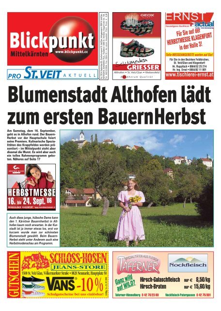 Blumenstadt Althofen lädt zum ersten BauernHerbst