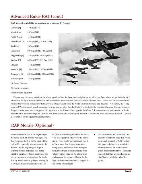 Battle of Britain - Freewargamesrules