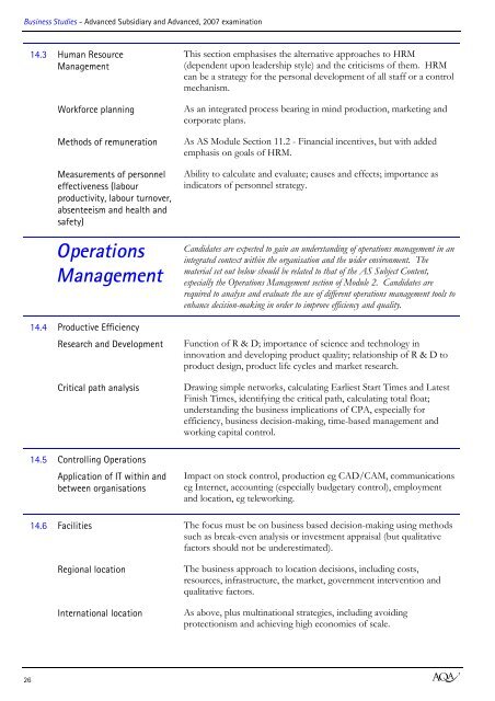 AQA GCE Specification 2007 - Littleover Community School