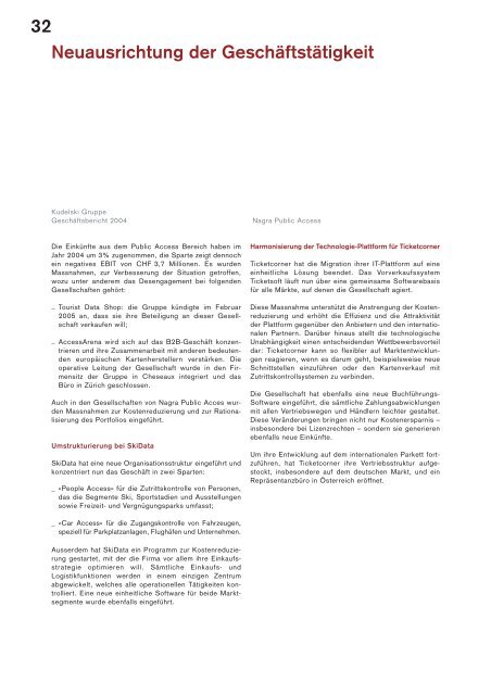 Kudelski Gruppe Geschäftsbericht 2004 - Kudelski Group