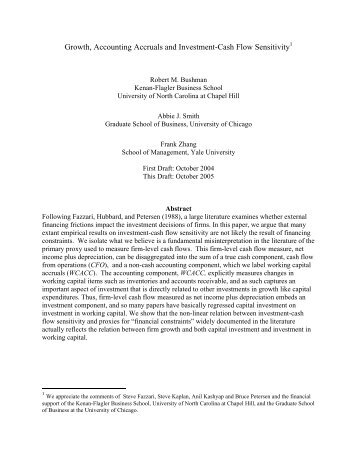 Growth, Accounting Accruals and Investment-Cash Flow Sensitivity
