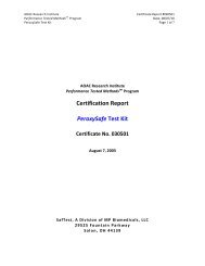 Certification Report PeroxySafe Test Kit - MP Biomedicals