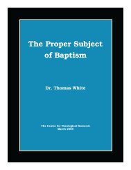 The Proper Subject of Baptism - Baptist Theology