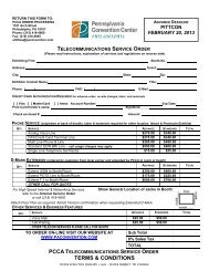 Telecommunications Services Order Form - Pittcon