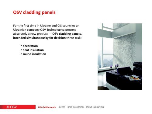 OSV cladding panels - OSV decorative thermal panels